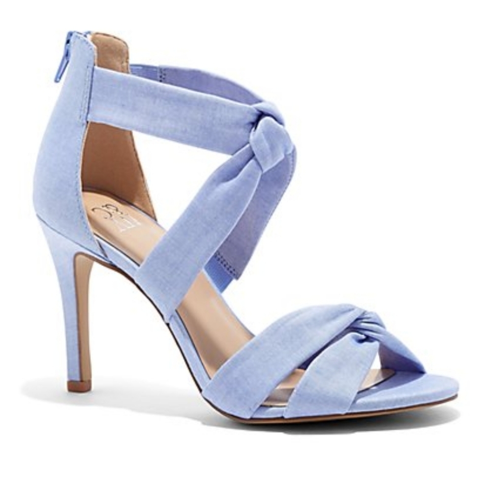 RELISTED HP! Chambray twist knot strappy heels - Picture 5 of 5